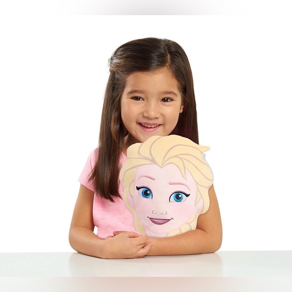 Disney Elsa Face Plush Pillow soft Cream